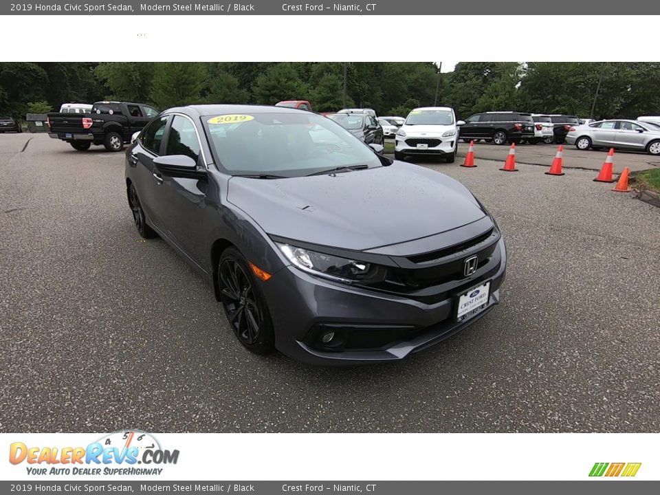 2019 Honda Civic Sport Sedan Modern Steel Metallic / Black Photo #1