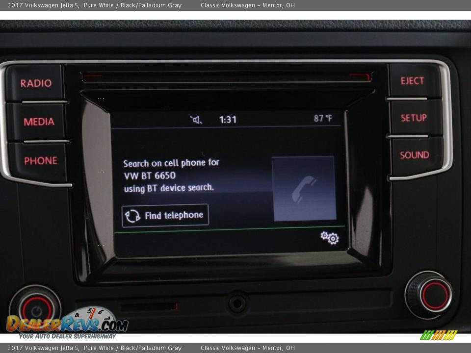 2017 Volkswagen Jetta S Pure White / Black/Palladium Gray Photo #11