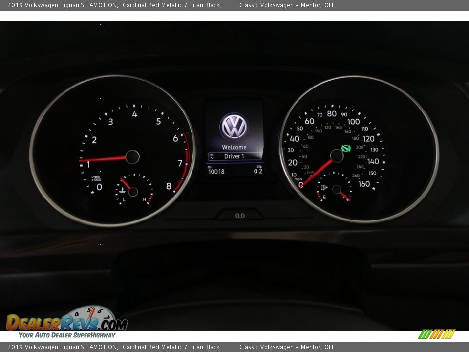 2019 Volkswagen Tiguan SE 4MOTION Cardinal Red Metallic / Titan Black Photo #10