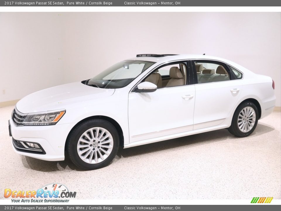 2017 Volkswagen Passat SE Sedan Pure White / Cornsilk Beige Photo #3