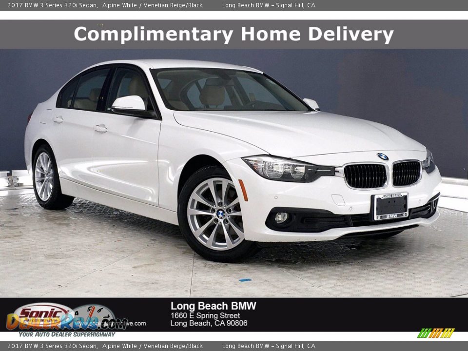 2017 BMW 3 Series 320i Sedan Alpine White / Venetian Beige/Black Photo #1