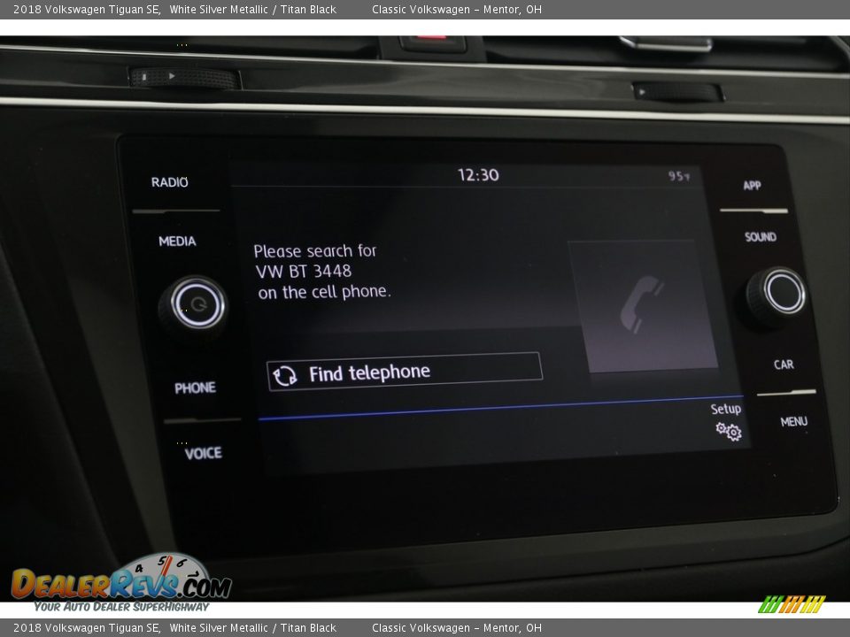 2018 Volkswagen Tiguan SE White Silver Metallic / Titan Black Photo #13