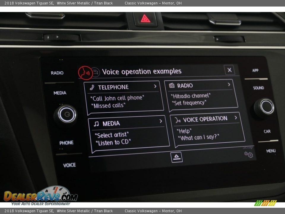 2018 Volkswagen Tiguan SE White Silver Metallic / Titan Black Photo #14