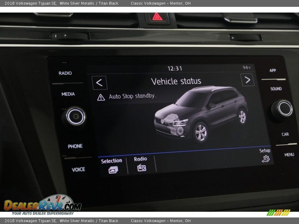 2018 Volkswagen Tiguan SE White Silver Metallic / Titan Black Photo #15