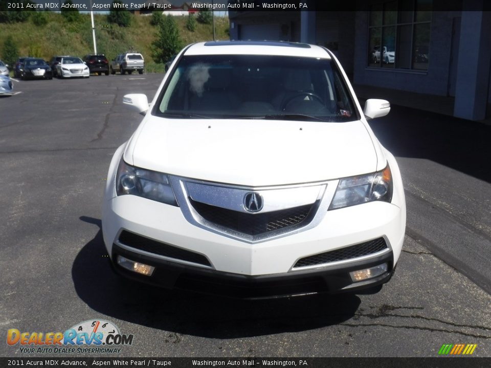 2011 Acura MDX Advance Aspen White Pearl / Taupe Photo #5