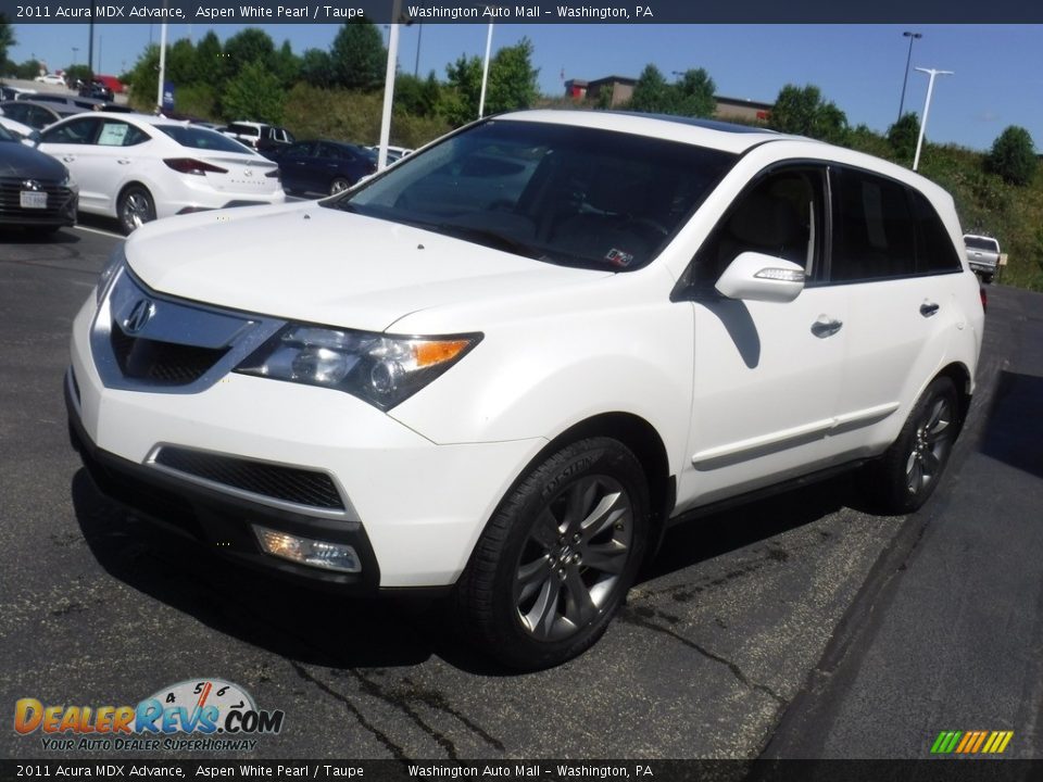 2011 Acura MDX Advance Aspen White Pearl / Taupe Photo #6