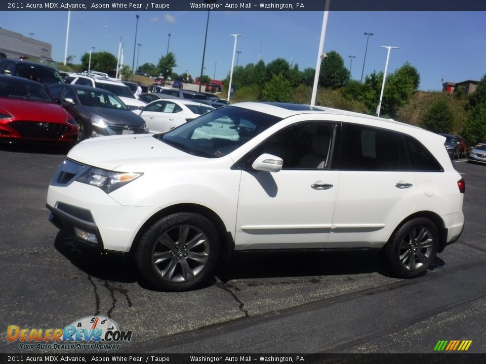 2011 Acura MDX Advance Aspen White Pearl / Taupe Photo #7