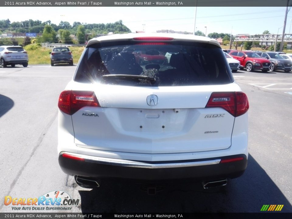 2011 Acura MDX Advance Aspen White Pearl / Taupe Photo #8