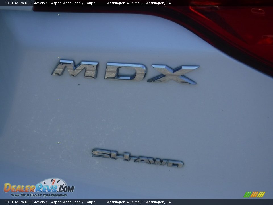 2011 Acura MDX Advance Aspen White Pearl / Taupe Photo #10