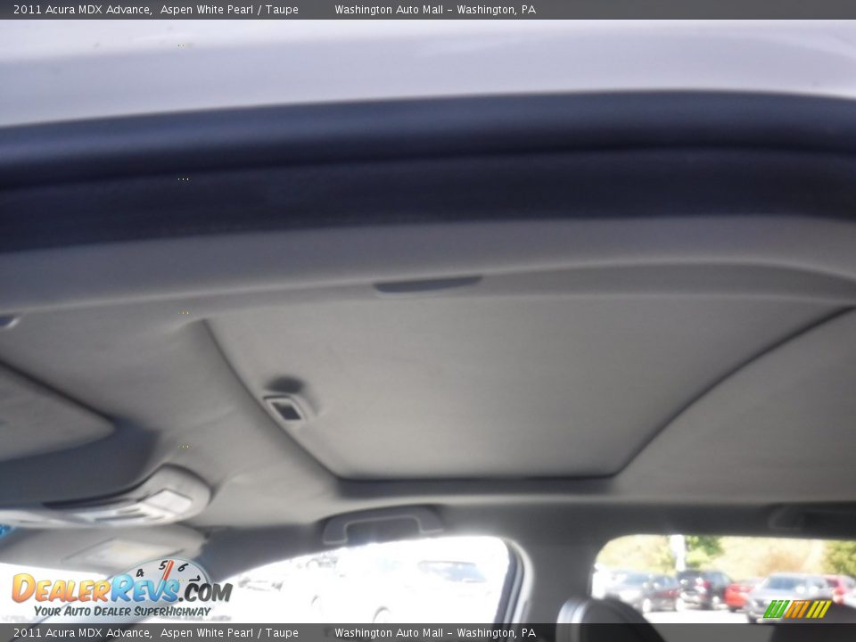 2011 Acura MDX Advance Aspen White Pearl / Taupe Photo #11