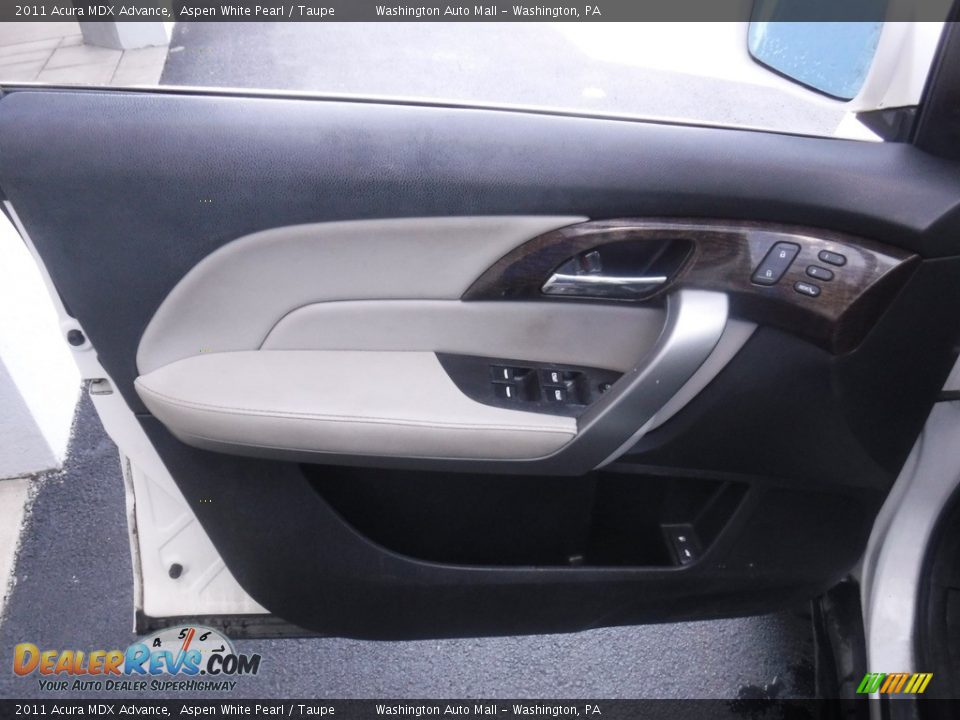 2011 Acura MDX Advance Aspen White Pearl / Taupe Photo #12