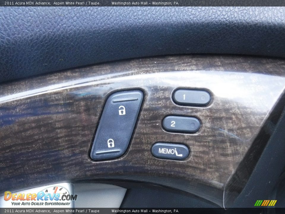 2011 Acura MDX Advance Aspen White Pearl / Taupe Photo #13