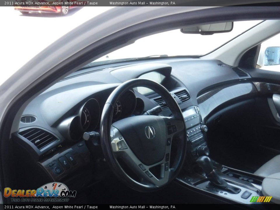 2011 Acura MDX Advance Aspen White Pearl / Taupe Photo #14