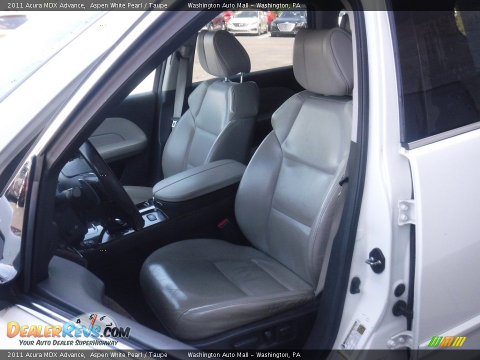 2011 Acura MDX Advance Aspen White Pearl / Taupe Photo #15