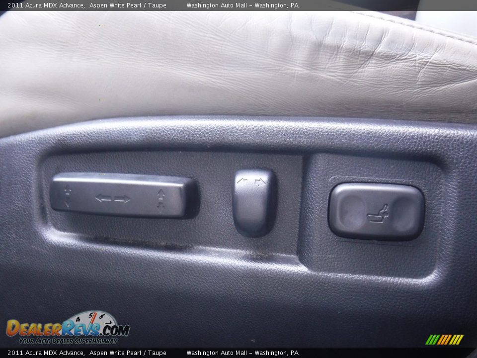 2011 Acura MDX Advance Aspen White Pearl / Taupe Photo #16