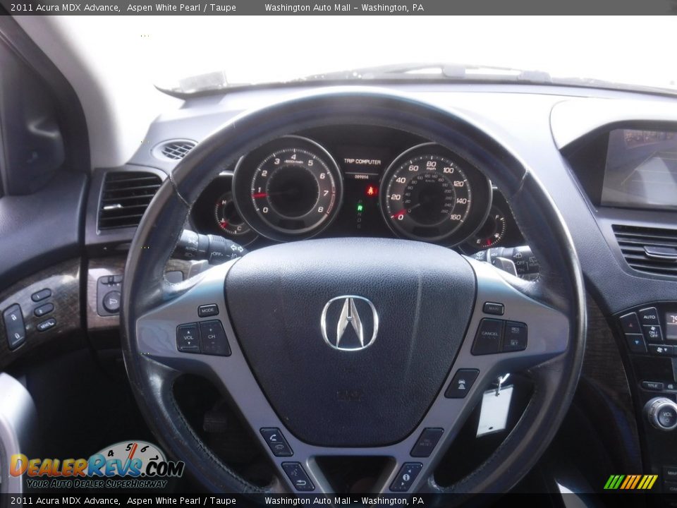 2011 Acura MDX Advance Aspen White Pearl / Taupe Photo #23