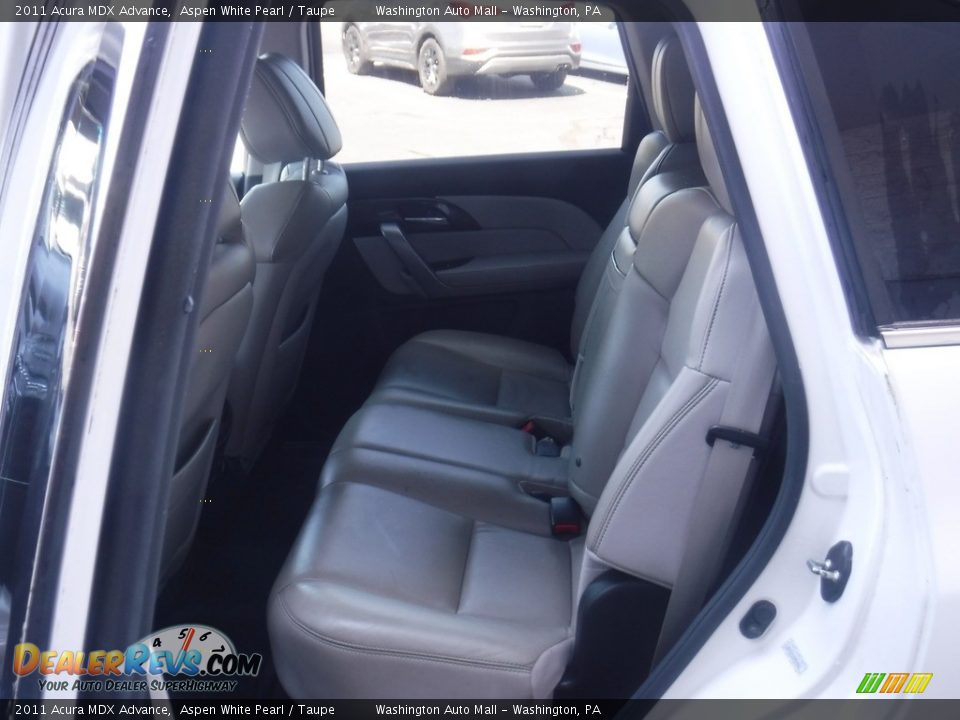 2011 Acura MDX Advance Aspen White Pearl / Taupe Photo #26