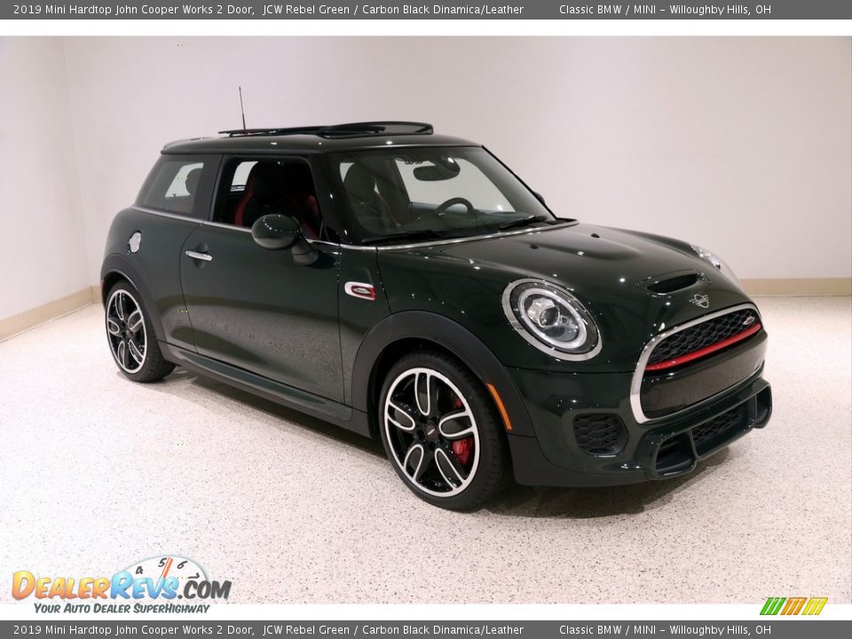 2019 Mini Hardtop John Cooper Works 2 Door JCW Rebel Green / Carbon Black Dinamica/Leather Photo #1