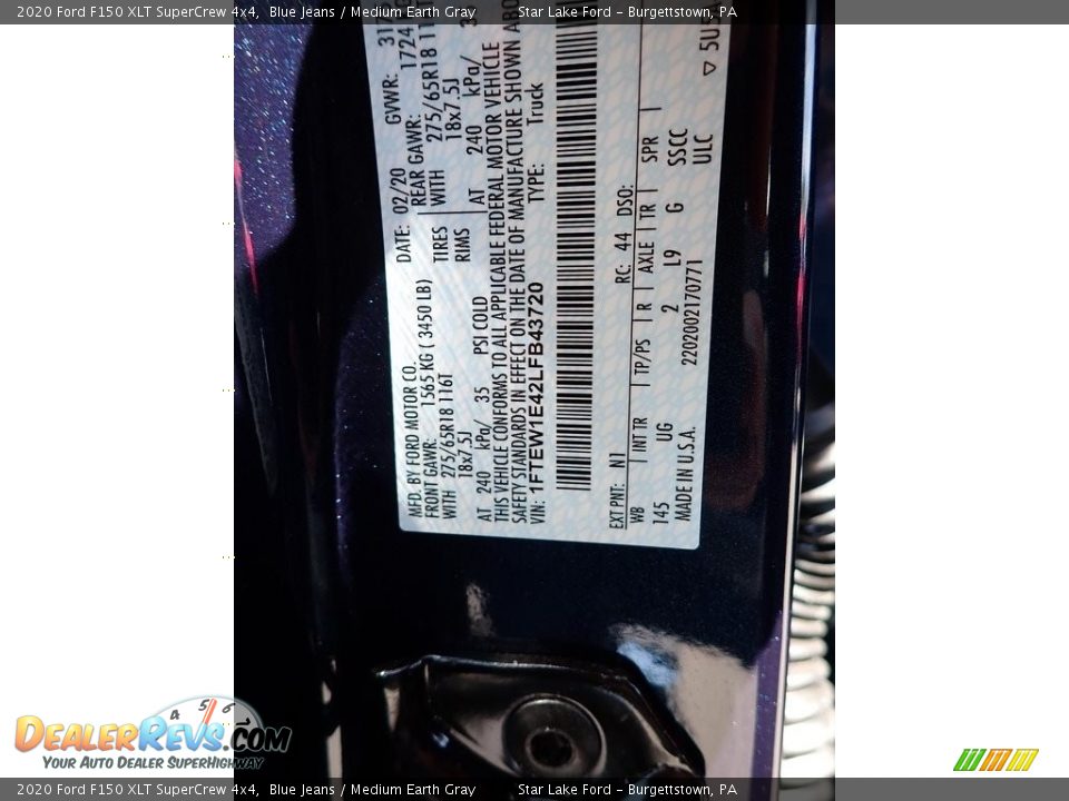 2020 Ford F150 XLT SuperCrew 4x4 Blue Jeans / Medium Earth Gray Photo #16