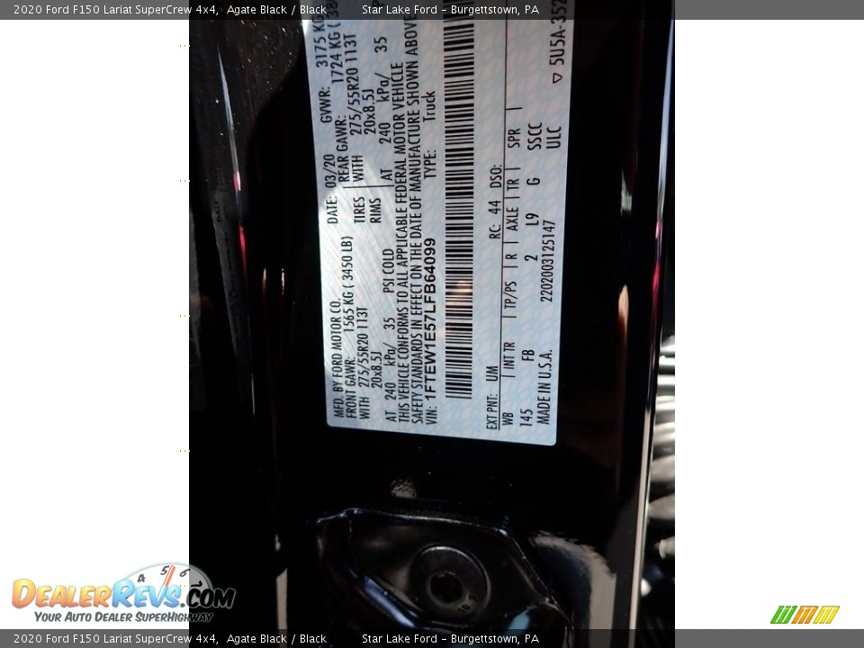 2020 Ford F150 Lariat SuperCrew 4x4 Agate Black / Black Photo #14