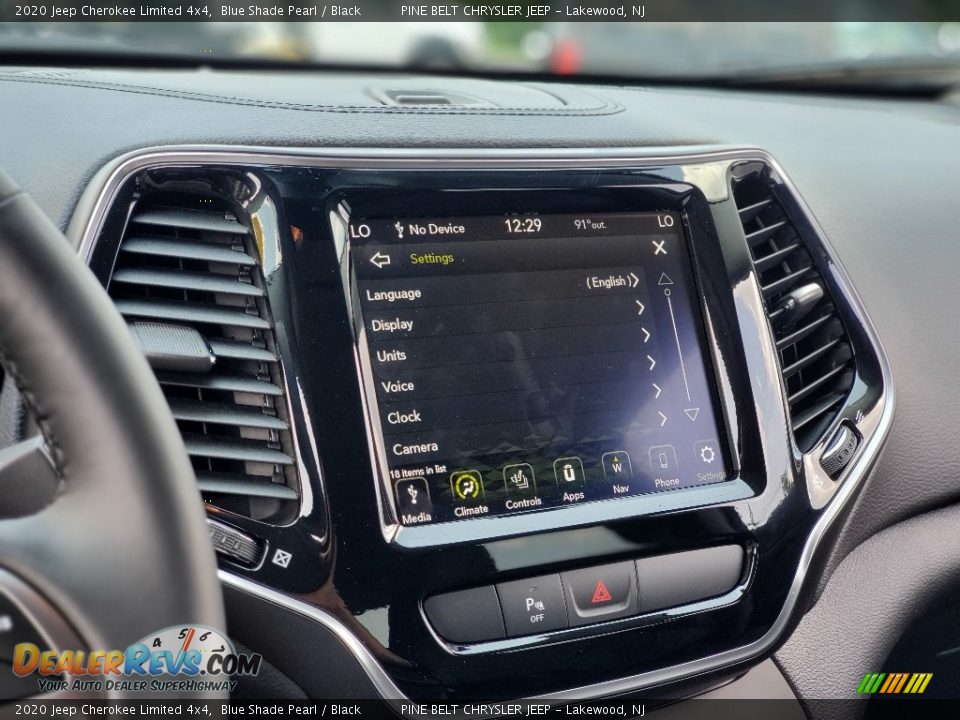 2020 Jeep Cherokee Limited 4x4 Blue Shade Pearl / Black Photo #13