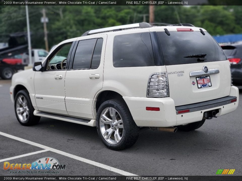 2009 Mercury Mountaineer Premier White Chocolate Tri-Coat / Camel/Sand Photo #20