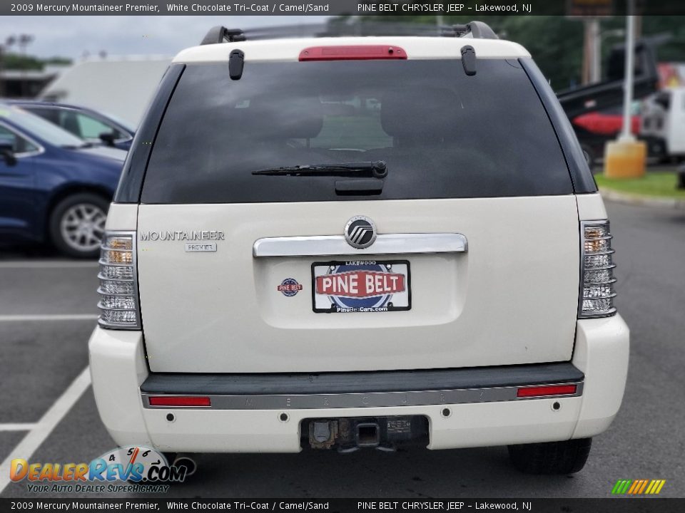 2009 Mercury Mountaineer Premier White Chocolate Tri-Coat / Camel/Sand Photo #21