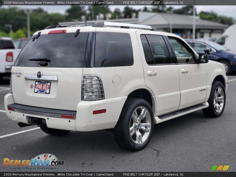 2009 Mercury Mountaineer Premier White Chocolate Tri-Coat / Camel/Sand Photo #22