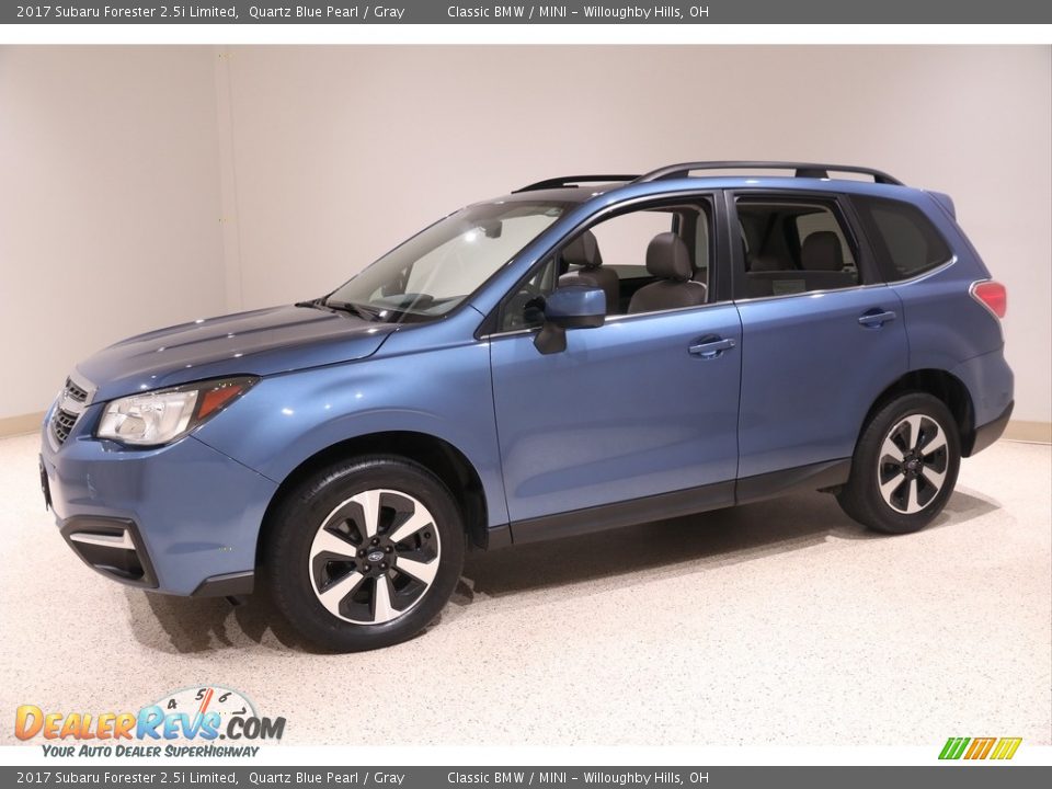 2017 Subaru Forester 2.5i Limited Quartz Blue Pearl / Gray Photo #3