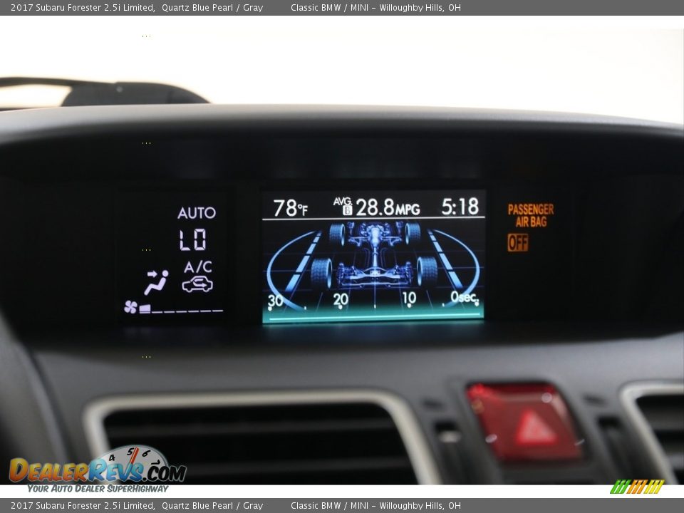 2017 Subaru Forester 2.5i Limited Quartz Blue Pearl / Gray Photo #13
