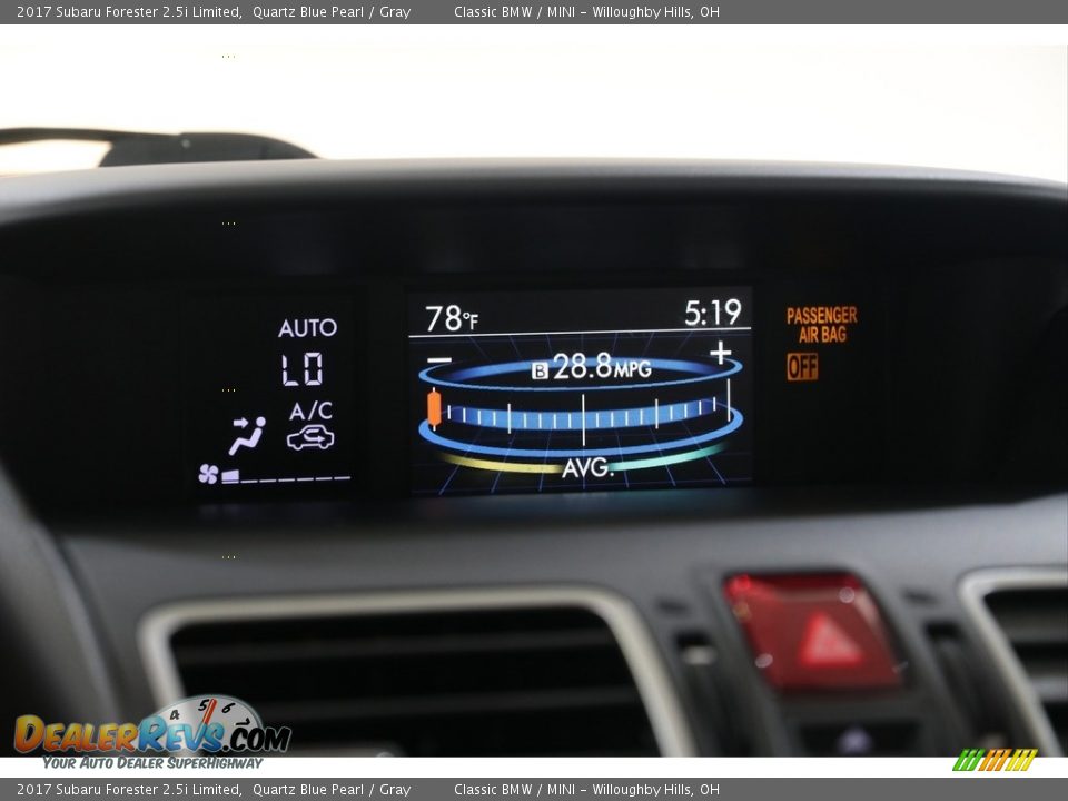 2017 Subaru Forester 2.5i Limited Quartz Blue Pearl / Gray Photo #14