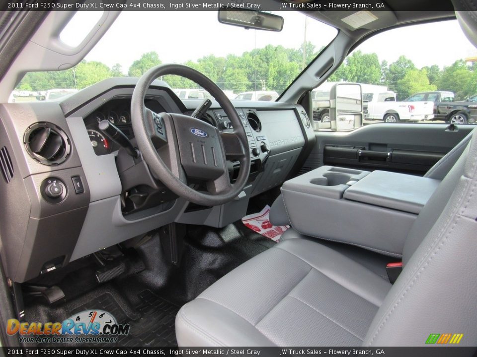 2011 Ford F250 Super Duty XL Crew Cab 4x4 Chassis Ingot Silver Metallic / Steel Gray Photo #26