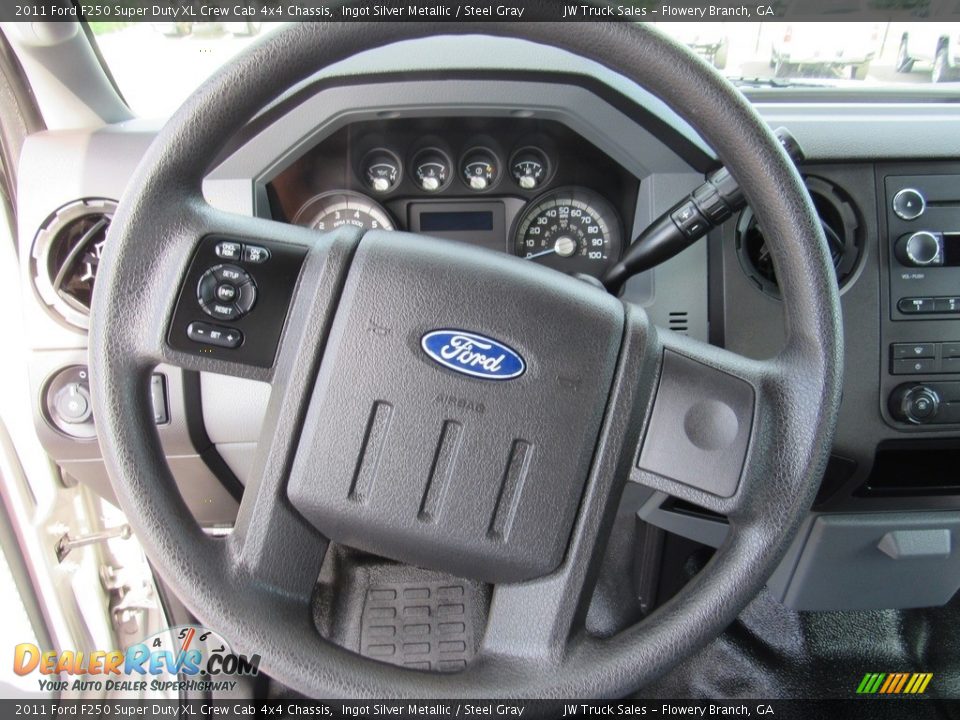 2011 Ford F250 Super Duty XL Crew Cab 4x4 Chassis Ingot Silver Metallic / Steel Gray Photo #29