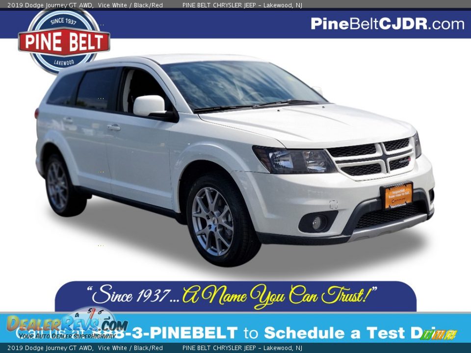 2019 Dodge Journey GT AWD Vice White / Black/Red Photo #1