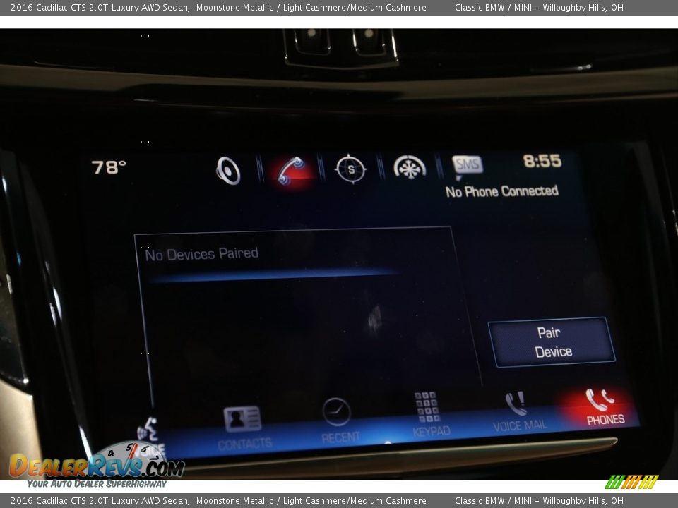 2016 Cadillac CTS 2.0T Luxury AWD Sedan Moonstone Metallic / Light Cashmere/Medium Cashmere Photo #16