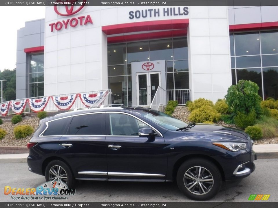 2016 Infiniti QX60 AWD Hermosa Blue / Graphite Photo #2