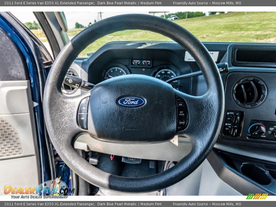 2011 Ford E Series Van E350 XL Extended Passenger Dark Blue Pearl Metallic / Medium Flint Photo #34