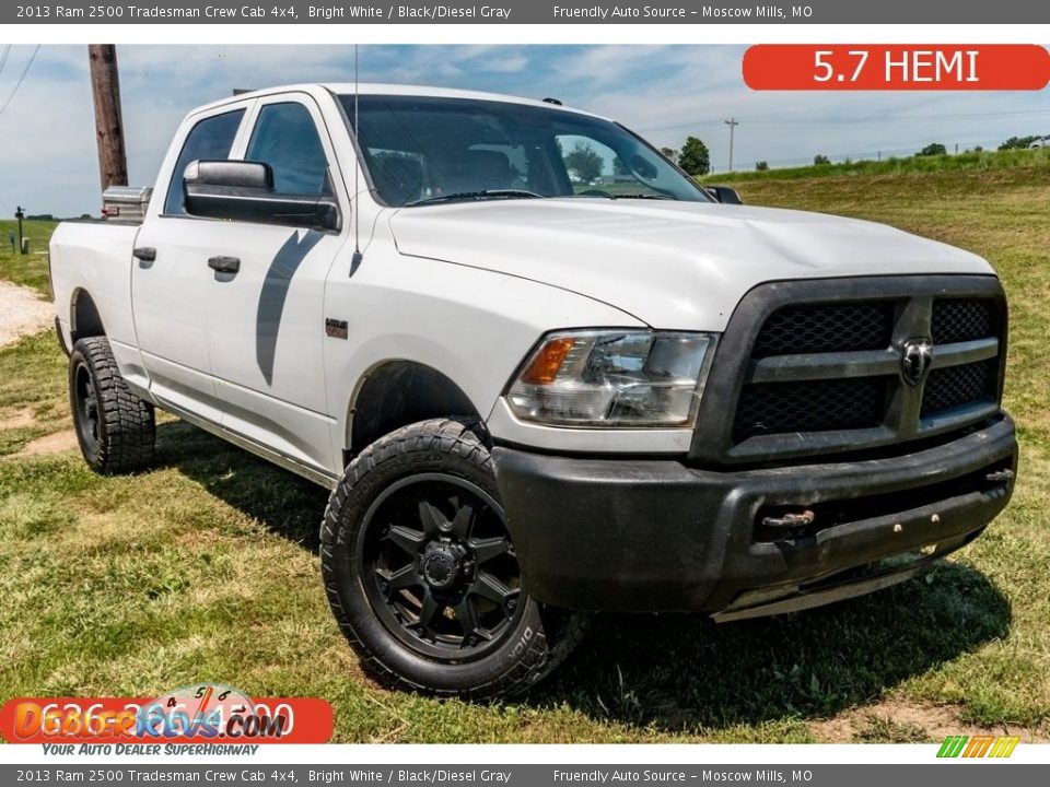 2013 Ram 2500 Tradesman Crew Cab 4x4 Bright White / Black/Diesel Gray Photo #1
