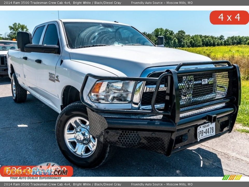 2014 Ram 3500 Tradesman Crew Cab 4x4 Bright White / Black/Diesel Gray Photo #1