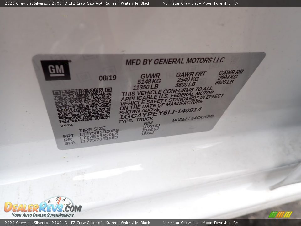 2020 Chevrolet Silverado 2500HD LTZ Crew Cab 4x4 Summit White / Jet Black Photo #17