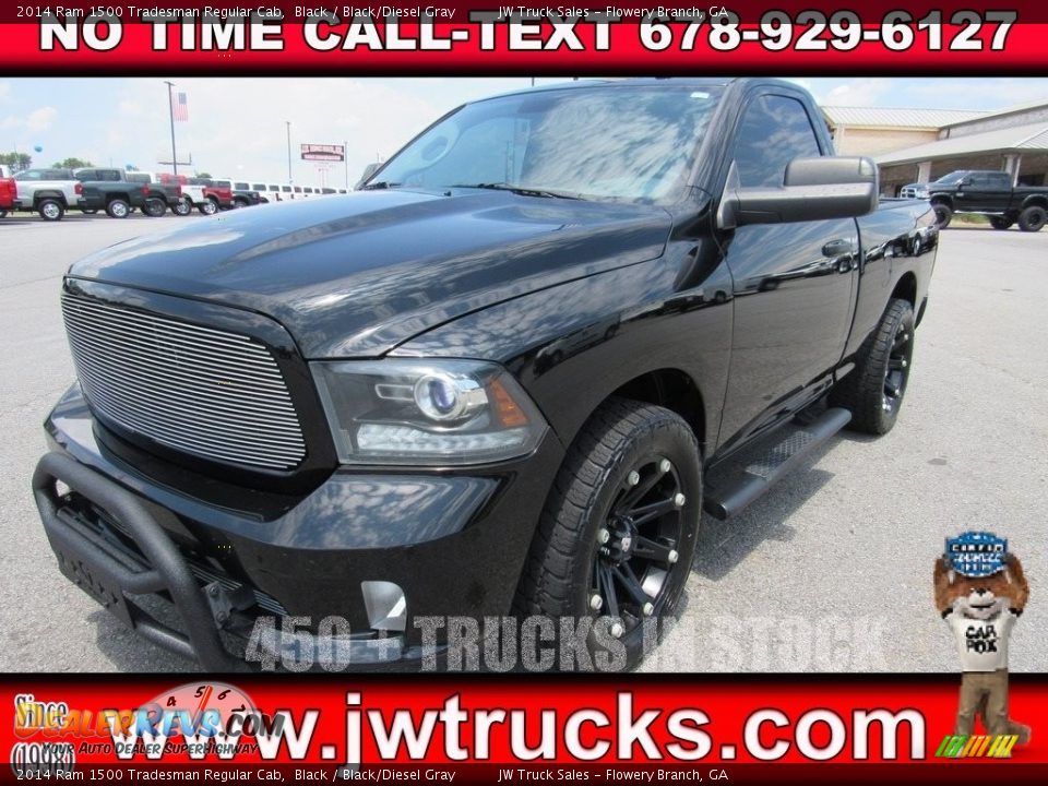 2014 Ram 1500 Tradesman Regular Cab Black / Black/Diesel Gray Photo #1