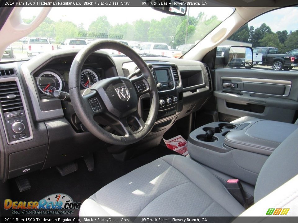 2014 Ram 1500 Tradesman Regular Cab Black / Black/Diesel Gray Photo #14