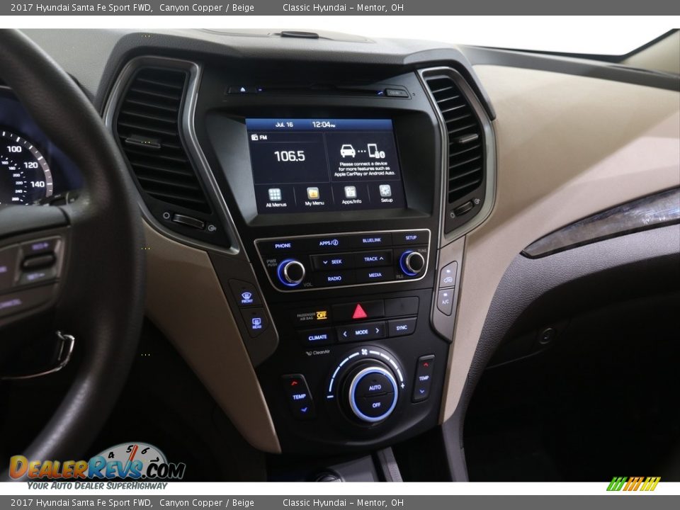 2017 Hyundai Santa Fe Sport FWD Canyon Copper / Beige Photo #9