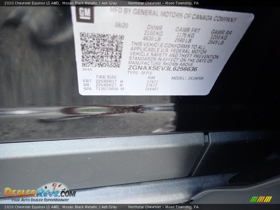2020 Chevrolet Equinox LS AWD Mosaic Black Metallic / Ash Gray Photo #15