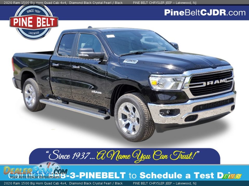 2020 Ram 1500 Big Horn Quad Cab 4x4 Diamond Black Crystal Pearl / Black Photo #1