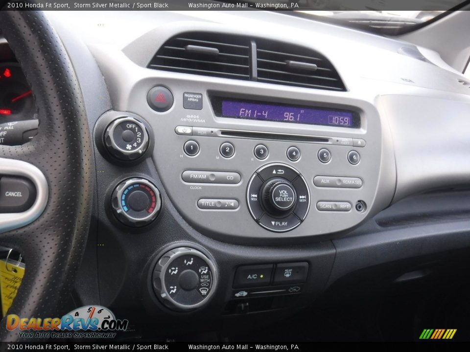 2010 Honda Fit Sport Storm Silver Metallic / Sport Black Photo #17