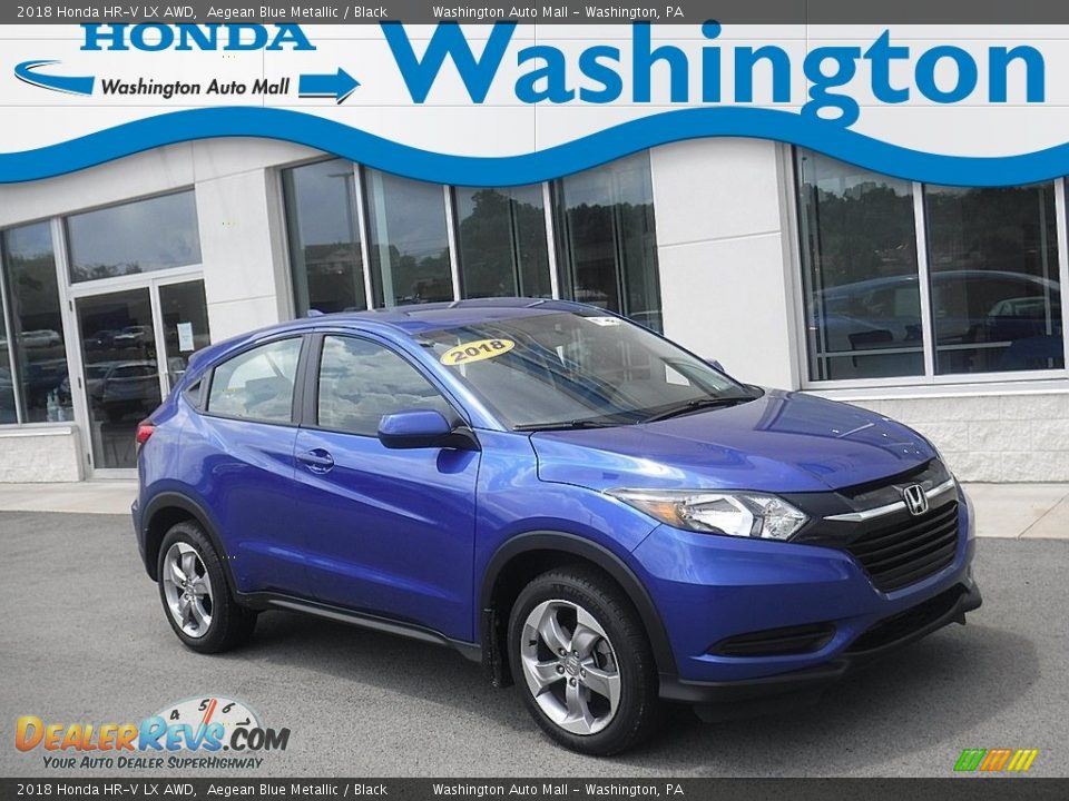 2018 Honda HR-V LX AWD Aegean Blue Metallic / Black Photo #1