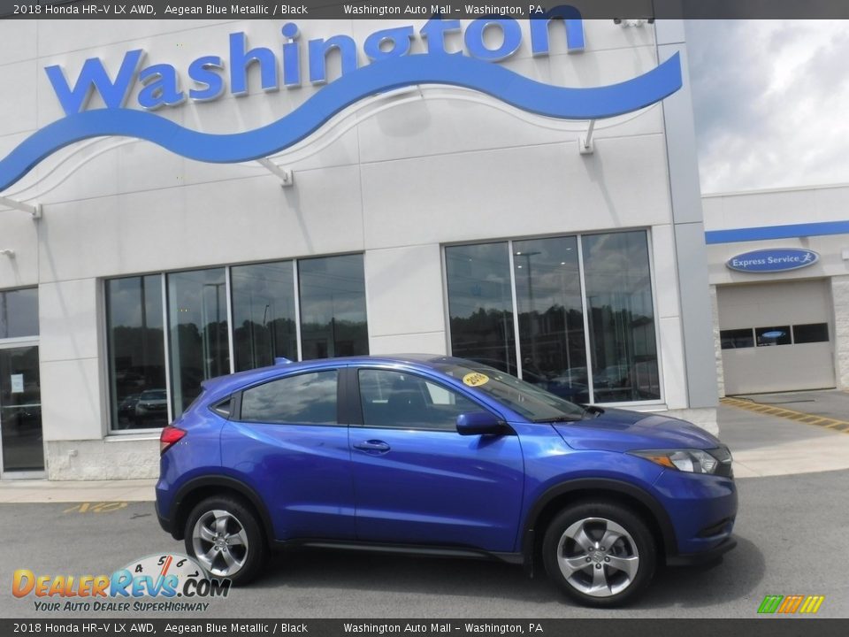 2018 Honda HR-V LX AWD Aegean Blue Metallic / Black Photo #2