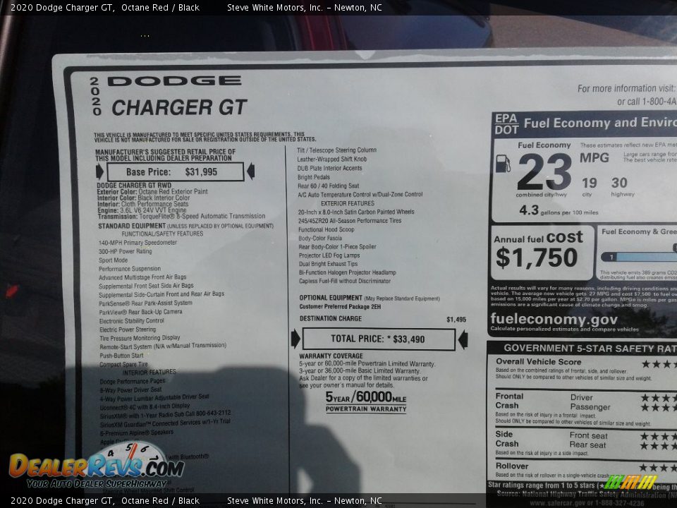 2020 Dodge Charger GT Octane Red / Black Photo #26