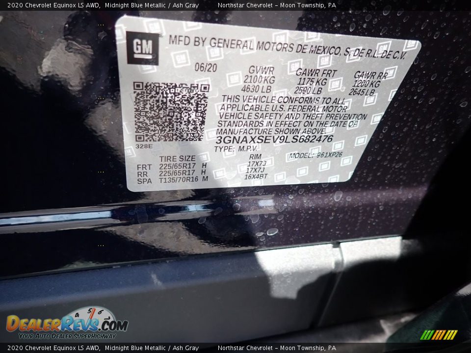 2020 Chevrolet Equinox LS AWD Midnight Blue Metallic / Ash Gray Photo #16